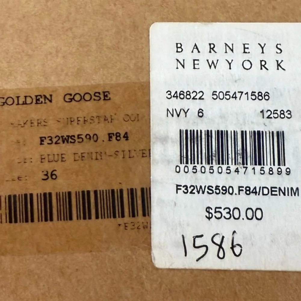 AUTHENTIC Golden Goose DENIM and White Sneakers - Picture 4 of 6